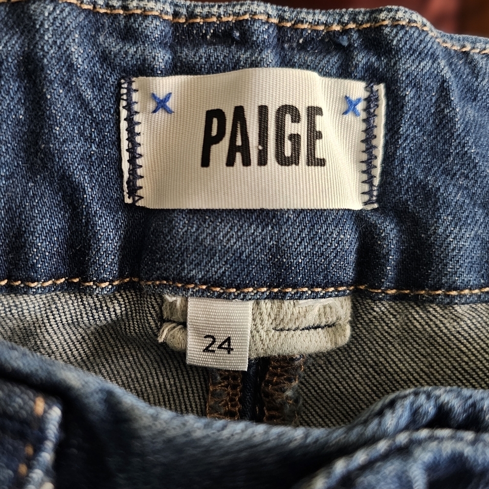 PAIGE Blue Flare Wide Leg Jeans - Picture 6 of 10